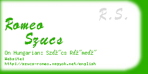 romeo szucs business card